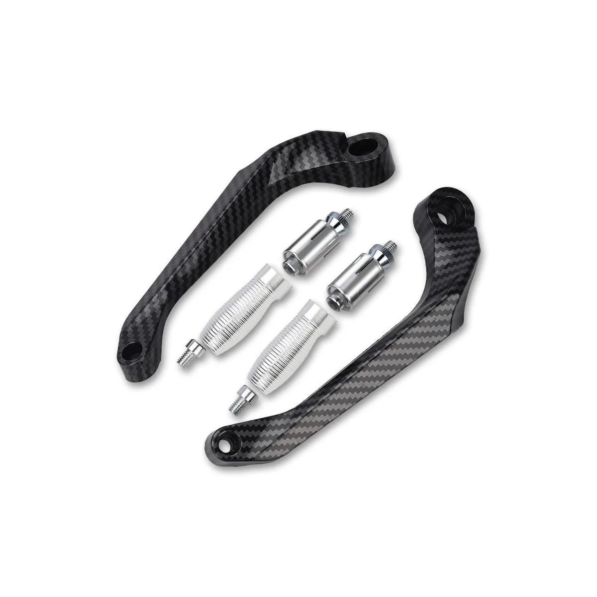 Carbon fiber motorcycle brake clutch lever hand guards with aluminum tips