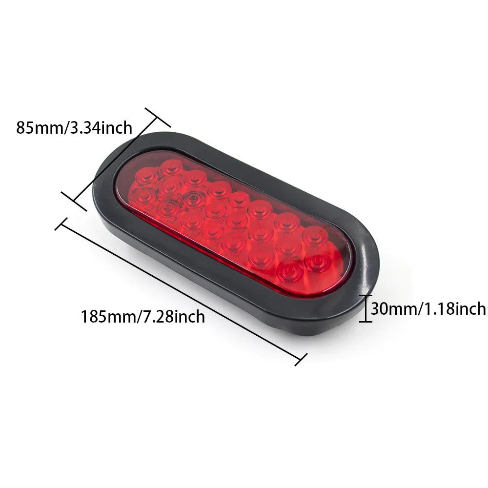 A black universal LED brake and marker light assembly with a red lens, shown from the side.