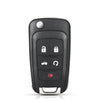 A black flip remote car key for Chevrolet, Opel, and Vauxhall models with various buttons.