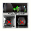 A comparison showing a covered car seat headrest, with a green checkmark indicating satisfaction and a red cross indicating w