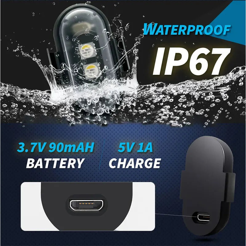 Wasserfeste IP67 LED-Stroboskoplampe mit Batterie und Ladekabel