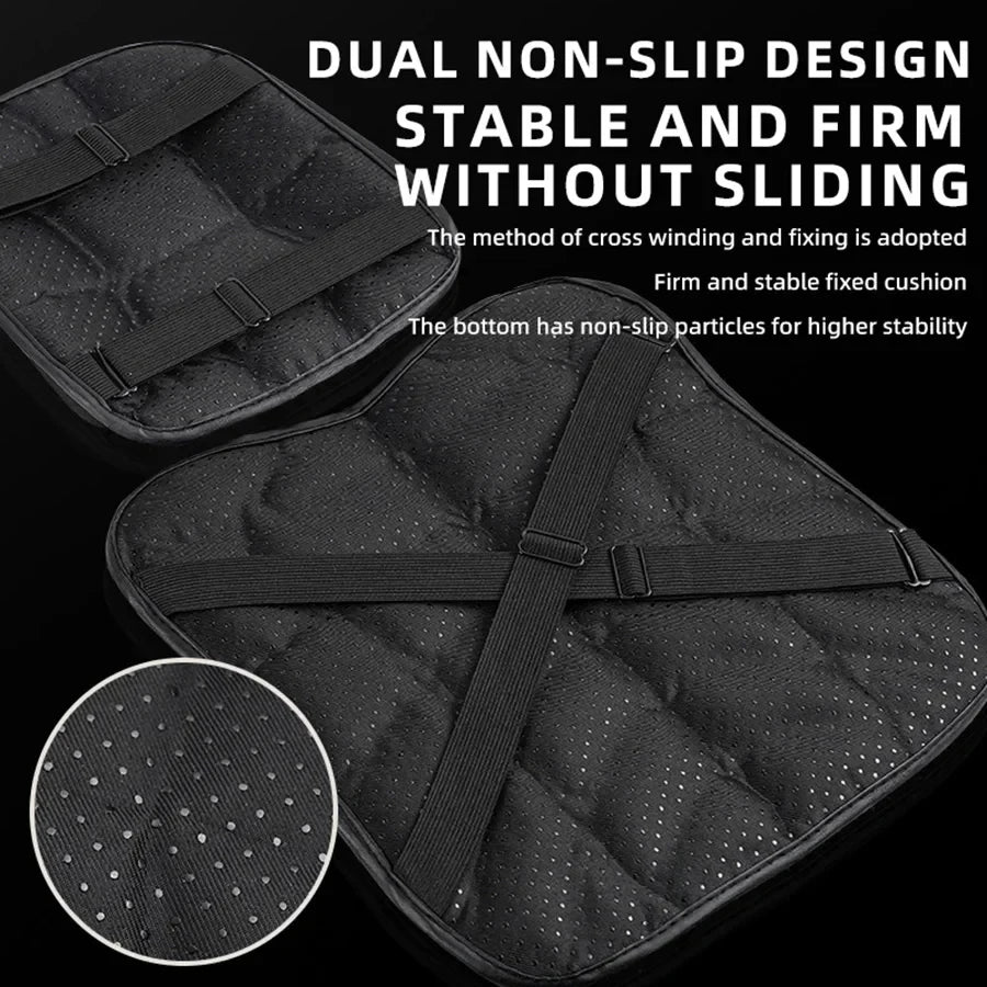 Black non-slip design seat pad with cross-winding and fixing for stable comfort