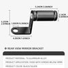 Black T6 aluminum alloy rear view mirror bracket for universal phone holders