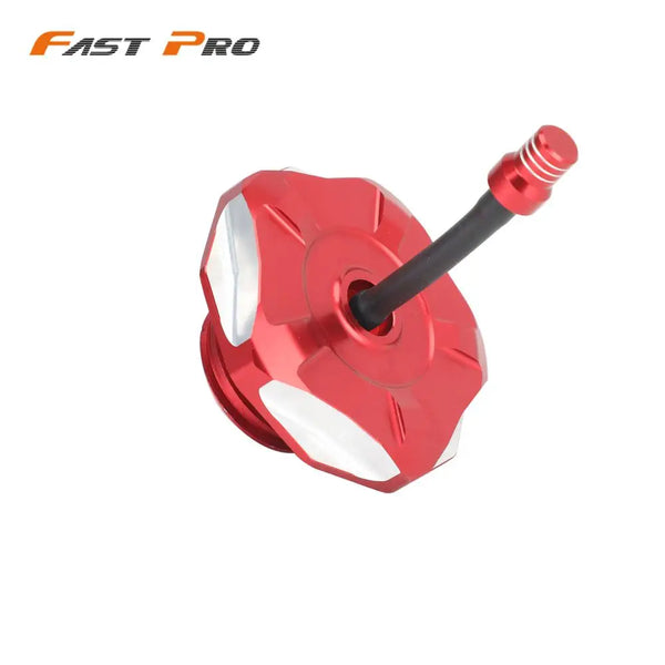 Red aluminum fuel tank cap cover for Honda CRF 110/125 motorcycle.