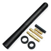 Black carbon fiber radio antenna with mounting screws and washers