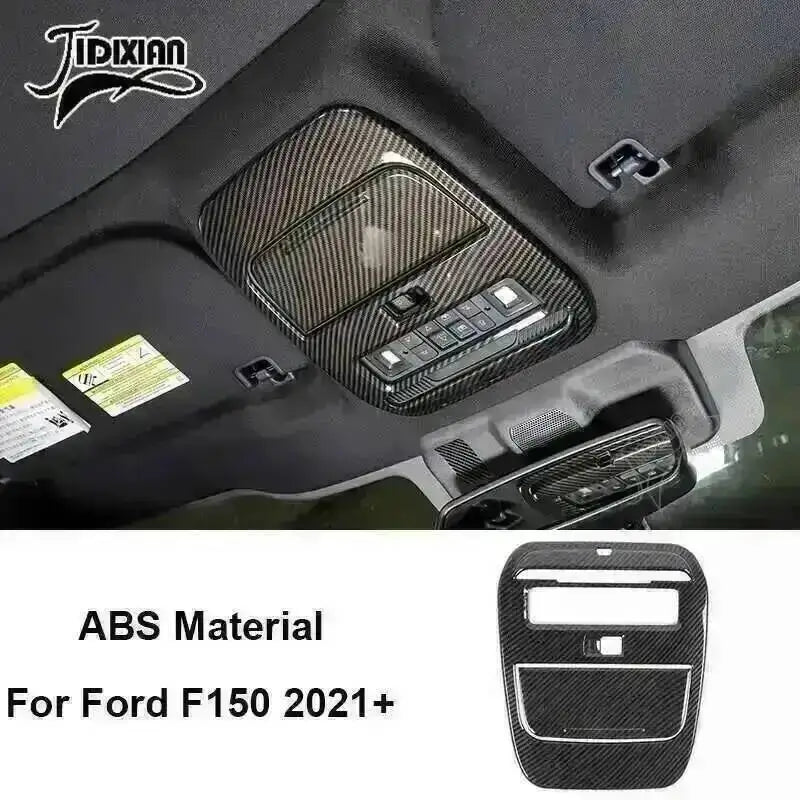 Carbon fiber grain interior trim kit for Ford F150 2021+ truck interior panel.