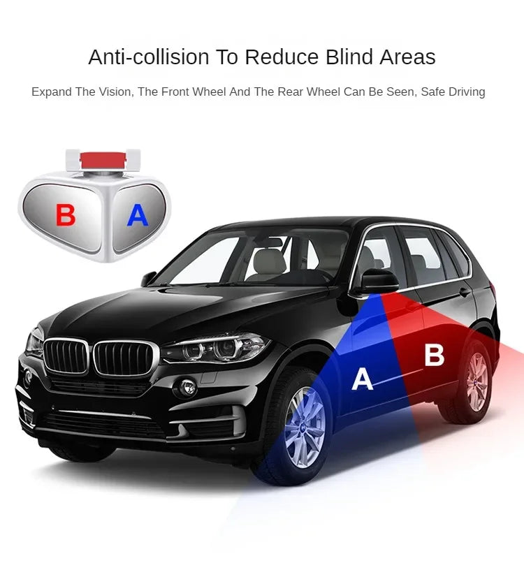 A black BMW SUV with a red and blue light projection demonstrating the anti-collision blind spot feature.