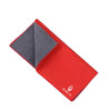 A red coral fleece drying towel set folded and displayed against a white background.