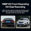 Two images showing a black sedan and a white SUV, demonstrating 1080P front and rear recording capabilities.