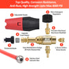 A set of professional pressure washer spray guns and accessories including an adjustable nozzle, foam maker, machined aluminu