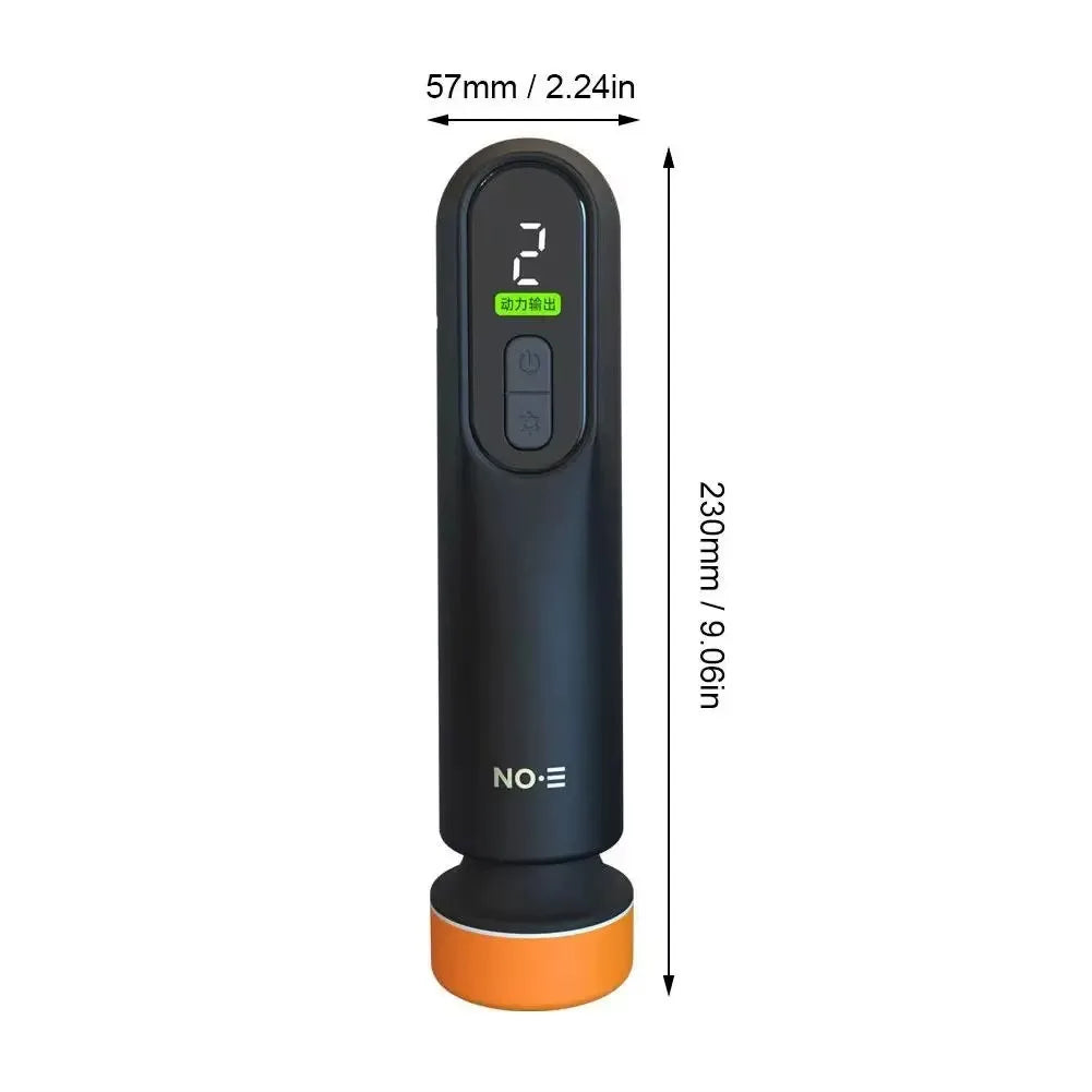 Un polisseur professionnel pour enlever les rayures de voiture, avec une base orange ronde et un écran numérique.