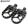 Black 360° rotating wide foot pegs for motorcycles