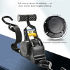 Automatic retractable device showing a black ratchet strap with a retractable webbing feature.