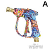 A high-pressure foam water gun kit with a brass nozzle and M22-14 thread, featuring colorful plastic body.