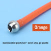 Orange silicone gel pipette with a stainless steel gravity ball