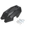 Black carbon fiber motorcycle mudguard and protection kit with mounting hardware