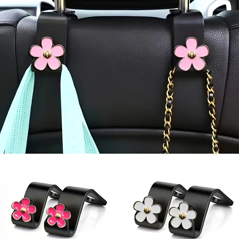 Plaques d'accoudoirs de siège auto noirs avec accents floraux roses pour l'organisation