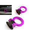A set of purple car trailer hook decals showing the circular and rectangular shapes with dimensions.