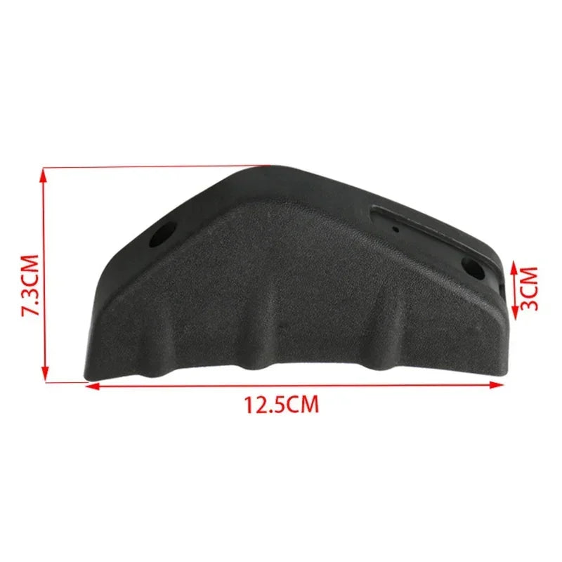 Black ABS plastic universal rear bumper spoiler lip kit with dimensions 7.3cm high and 12.5cm long