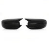 Glossy black rearview mirror wing trim for Dodge and Chrysler vehicles.
