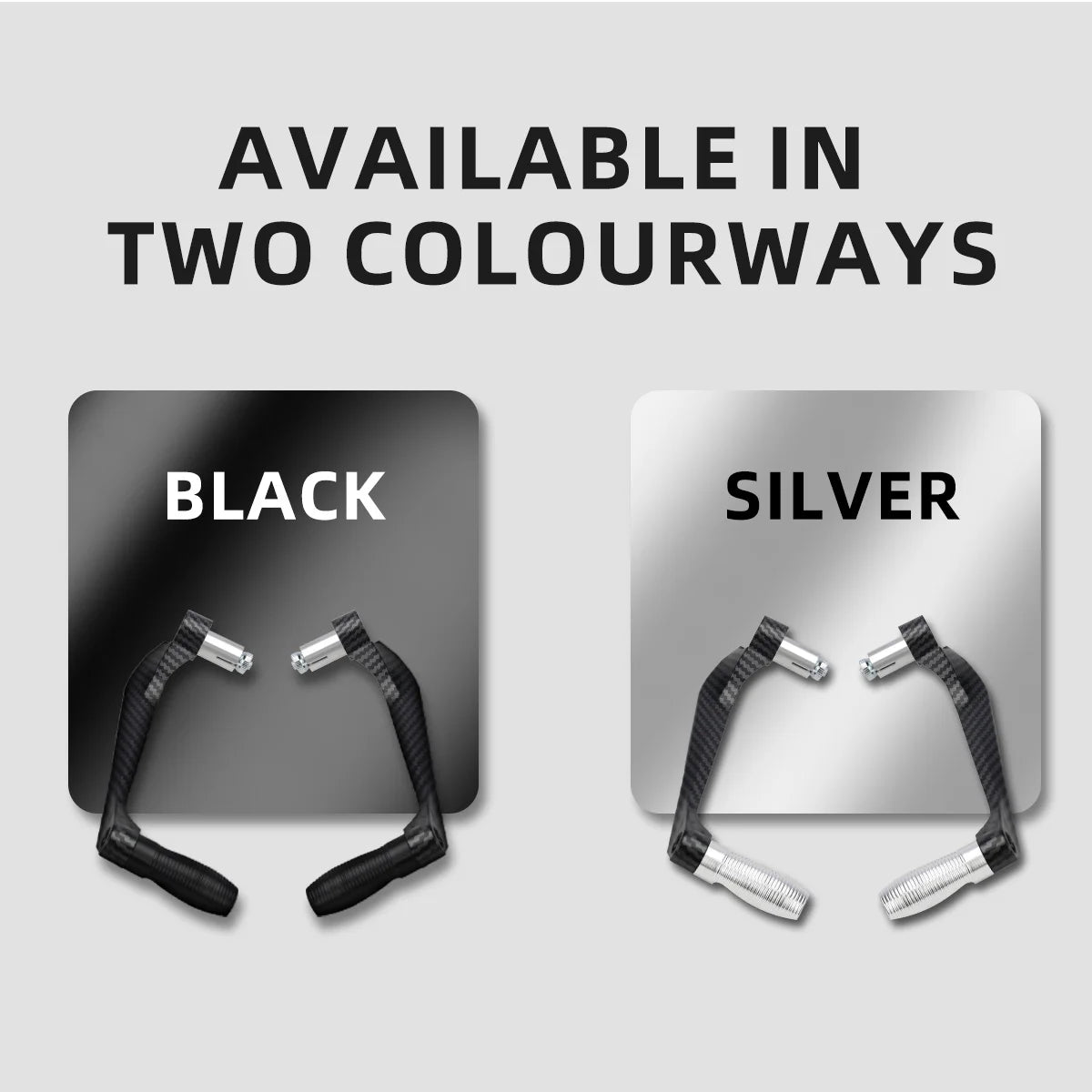 Carbon fiber motorcycle brake clutch lever hand guards available in black and silver colours.