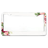 Weißes Aluminium-Kennzeichen-Cover mit floralen Akzenten