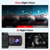 Comparison of camera performance in clear night vision, infrared night vision, and overexposure conditions.