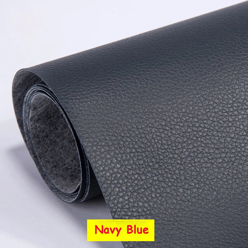 Roll of navy blue heavy duty self-adhesive PU leather repair patches