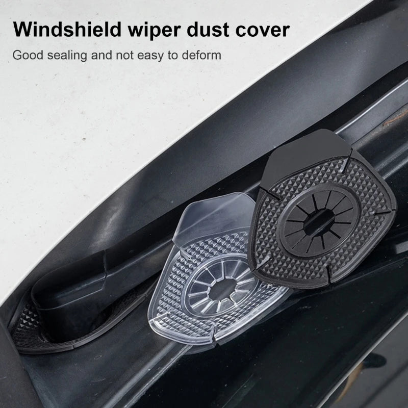 Black windshield wiper dust cover and sealing pads for car wipers