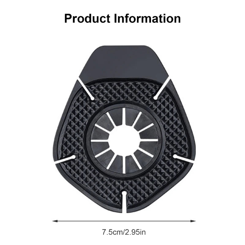 Black car wiper arm protective pads with a textured surface and a central opening.
