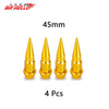 Quatre bouchons de tige de valve en aluminium de couleur or, taille 45 mm.