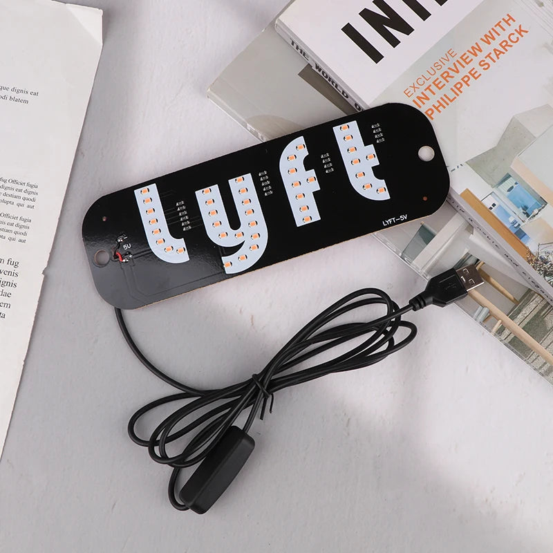 Lámpara de señal de taxi LED negra con patrones de luz personalizables y cable de alimentación