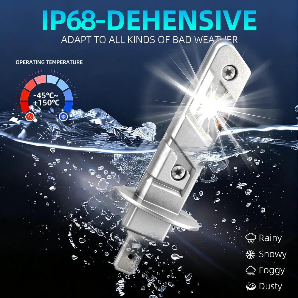 A silver IP68-deessive waterproof flashlight is shown against a dark background with water droplets, demonstrating its resist