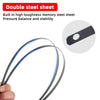 A close-up view of a double steel sheet wiper blade with dual rubber strips.