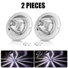 Two pieces of heavy duty LED marker strobe lights for vehicles shown with close-up illumination examples.