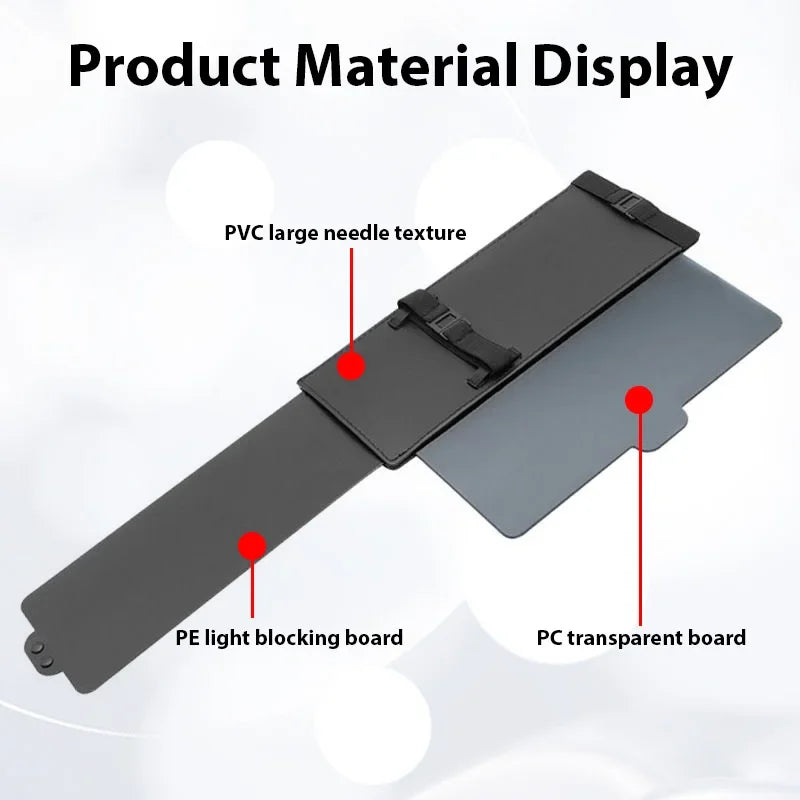 Darstellung von Produktmaterialien, darunter PVC-Nadeltextur, PE-Lichtblockierplatte und PC-Transparente.