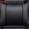 A black pillow shown in a close-up view.