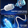 A white ambient light fixture with imported coated lenses and a USB plug, demonstrating 360-degree light rotation.