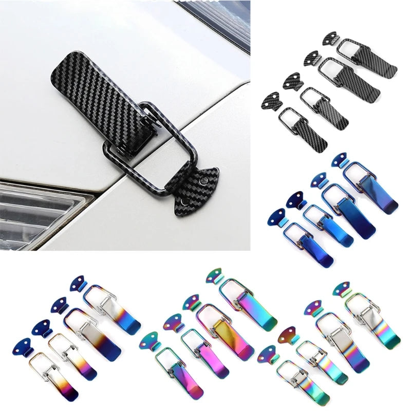 Various black and silver car trunk pull buckle repair clips for automotive use