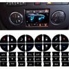 A set of black buttons and decals for AC control systems in select GM vehicles.