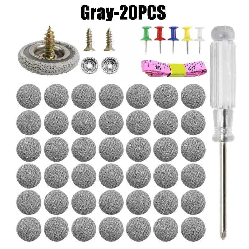 Gray 20 pieces of car roof interior trim clips and fasteners with screw caps