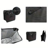 Black car trash organizer with a leak-proof silver liner and a black textured cover.