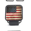 Black and red American flag universal trailer hitch cover in two styles