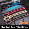 Two plastic car seat can filler strings in red and tan colors shown inside a car seat organizer tray