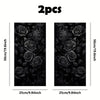 A set of two black rose car B-pillar decals, shown in a vertical format.