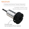 A close-up view of a grinding head for a professional wheel hub rust removal kit.