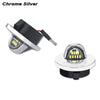 Chrome silver high-intensity LED license plate lights for Ford trucks