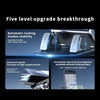Five level upgrade breakthrough showing features like automatic locking, double stability, and heat resistance for a car phon