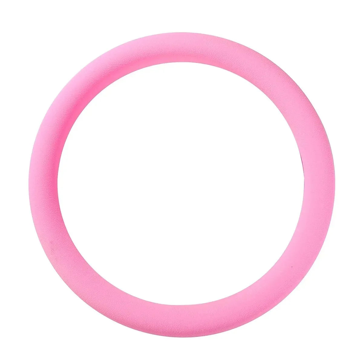 A pink universal silicone car steering wheel cover.