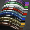 Collection de protections de volant en fibre de carbone dans un spectre de couleurs dégradé.